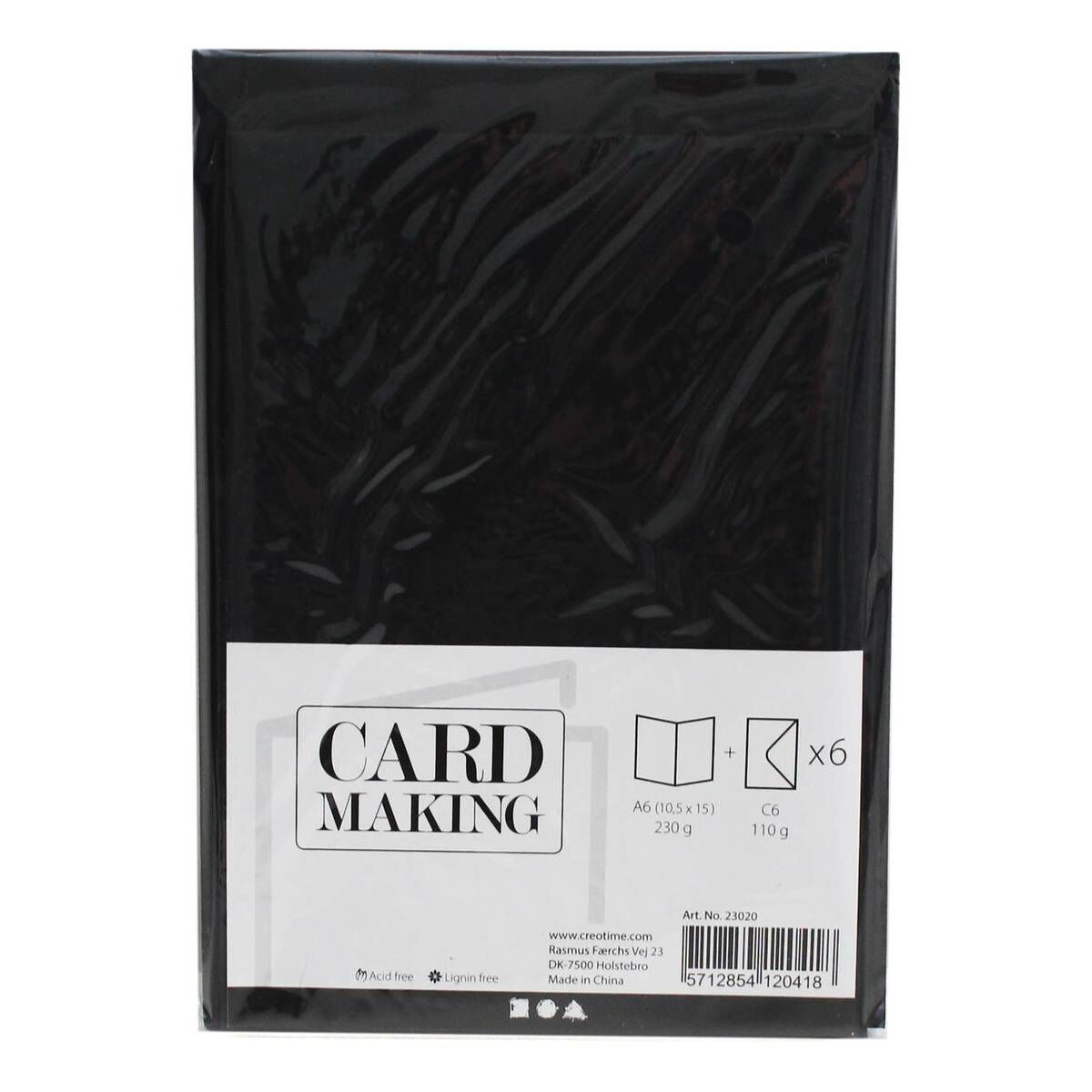 Black Cards and Envelopes A6 6 Pack Hobbycraft