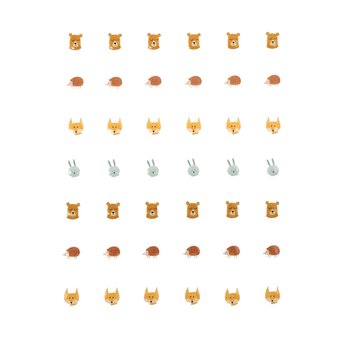 Adhesive Woodland Animal Gems 42 Pack 