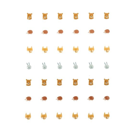 Adhesive Woodland Animal Gems 42 Pack  image number 1