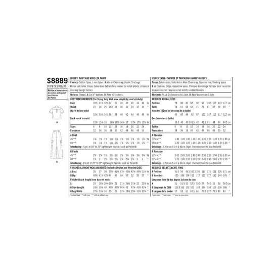 Simplicity Women's Shirt and Trousers  Sewing Pattern S8889 (H5 6-14) image number 2