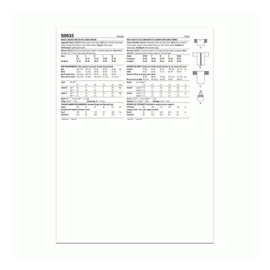 Simplicity Tops, Jacket and Bag Sewing Pattern S9633 (XS-XL) image number 2