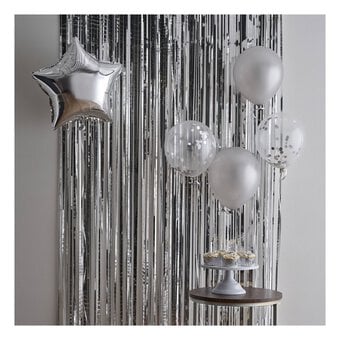 Create & Celebrate Silver Foil Fringe Curtain 1m x 2m