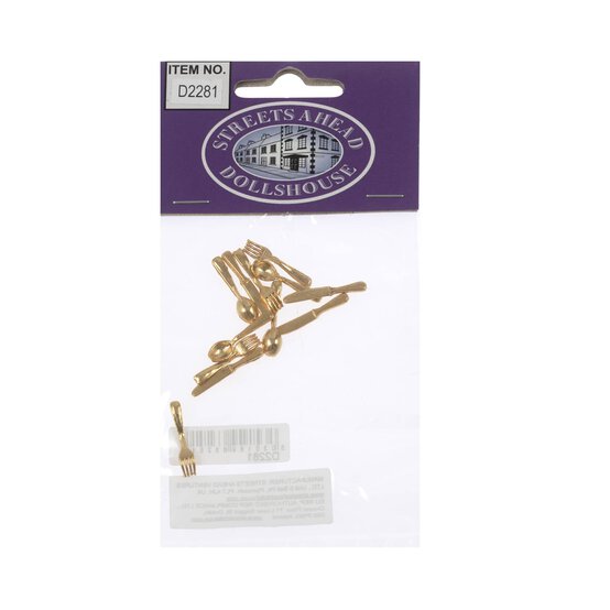 Doll&rsquo;s House Gold Plated Cutlery 12 Pieces image number 4