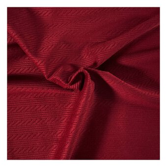 Dark Red Polyester Rib Fabric by the Metre