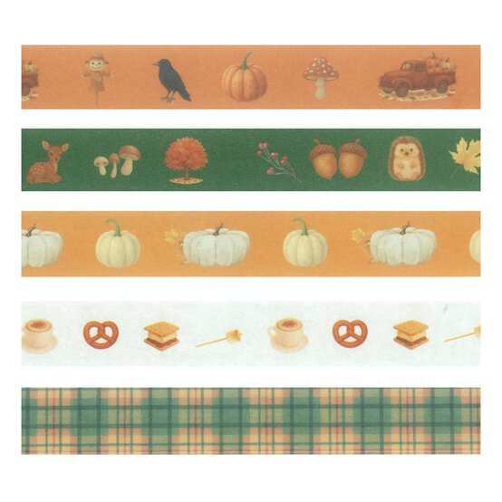 Autumn Washi Tapes 2m 5 Pack image number 3