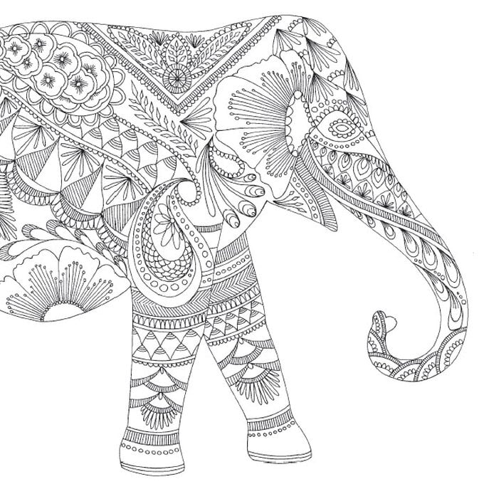 Free Elephant Zentangle Download image number 1