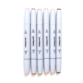 Skin Tone Dual Tip Graphic Markers 6 Pack