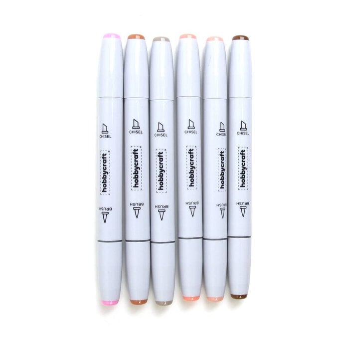 Skin Tone Dual Tip Graphic Markers 6 Pack image number 1