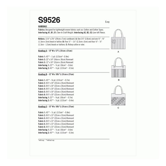 Simplicity Tote Bags Sewing Pattern S9526 image number 3