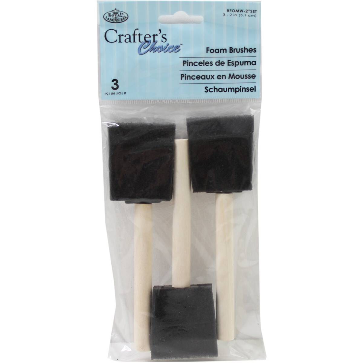 Royal & Langnickel Foam Brushes 3 Pack Hobbycraft