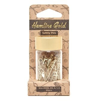 Hemline Gold Safety Pins 50 Pack image number 2
