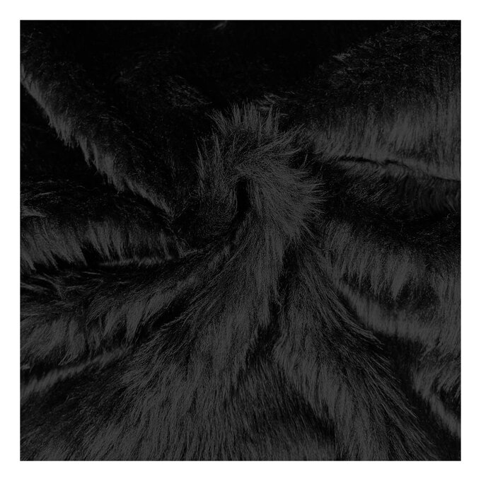 Black Fun Fur Fabric by the Metre image number 1