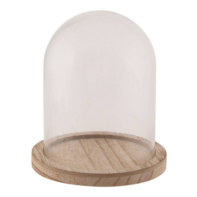 Glass Cloche with Wooden Base 12.5cm x 17cm image number 1