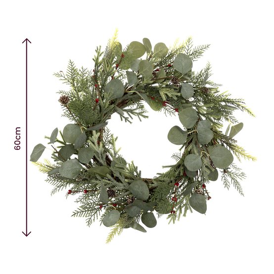 Red Bead and Pinecone Wreath 60cm image number 5