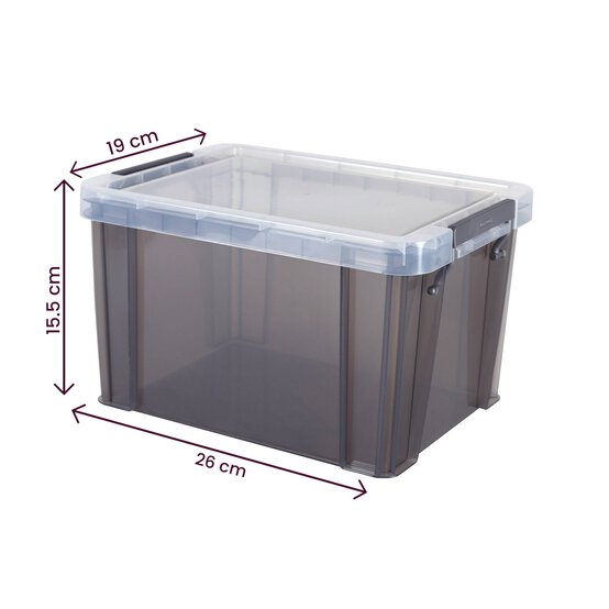 Whitefurze Allstore 5 Litre Transparent Grey Storage Box image number 4