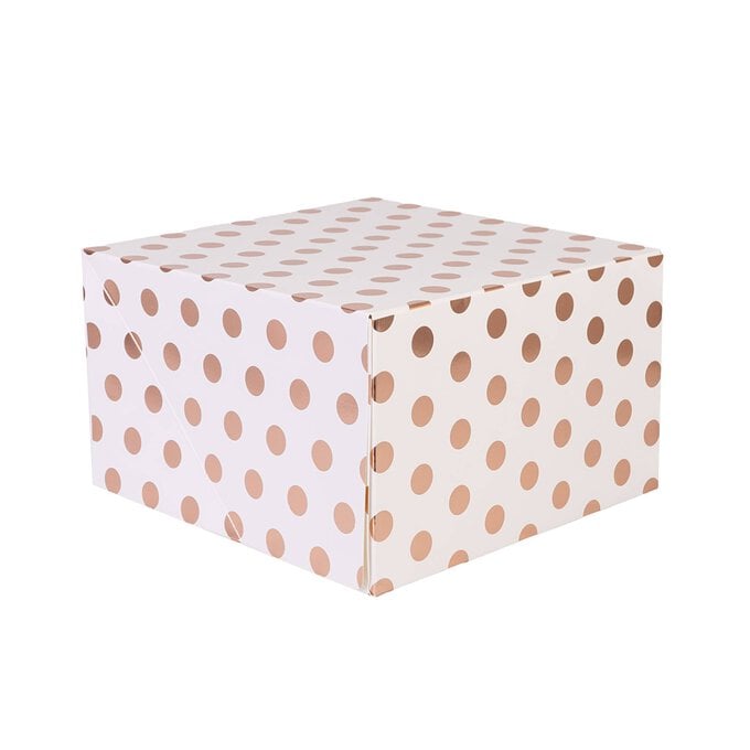 Rose Gold Polka Dot Cake Box 10 Inches image number 1