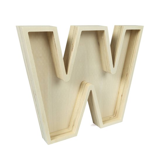 Wooden Fillable Letter W 22cm image number 1