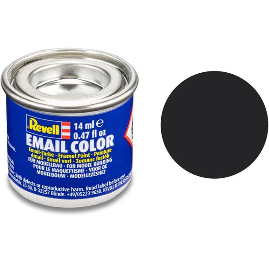 Revell Tar Black Matte Enamel Paint 14ml (06) image number 1