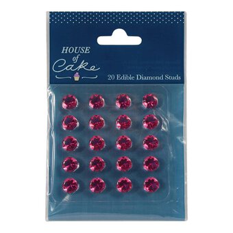 Pink Edible Diamond Jelly Studs 20 Pack