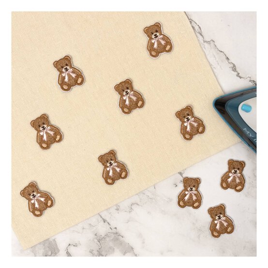 Mini Teddy Bear Iron-On Motifs 10 Pack image number 2