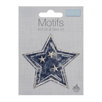 Trimits Denim Star Iron-On Motif
