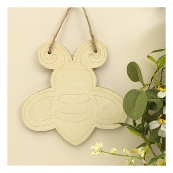Hanging Wooden Bee Decoration 15cm