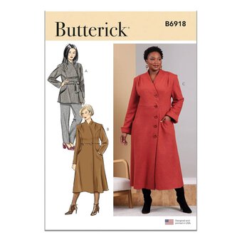 Butterick Women's Coats Sewing Pattern B6918 (W2 20W-28W)