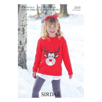 Sirdar Wash 'n' Wear Double Crepe DK Rudolph Christmas Jumper Digital Pattern 2373