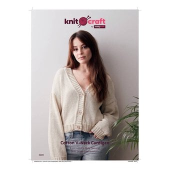 Knitcraft Cotton V-Neck Cardigan Pattern 0220