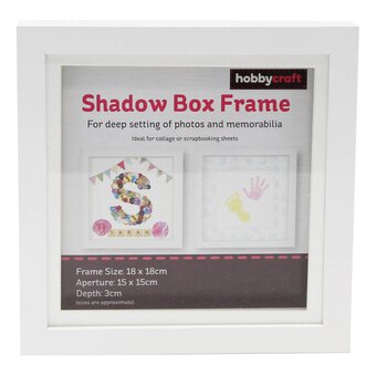 White Shadow Box Frame 18cm x 18cm