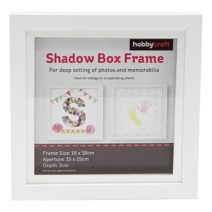 White Shadow Box Frame 18cm x 18cm image number 1