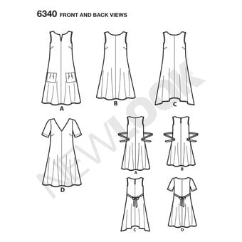 New Look Women's Dress Sewing Pattern 6340