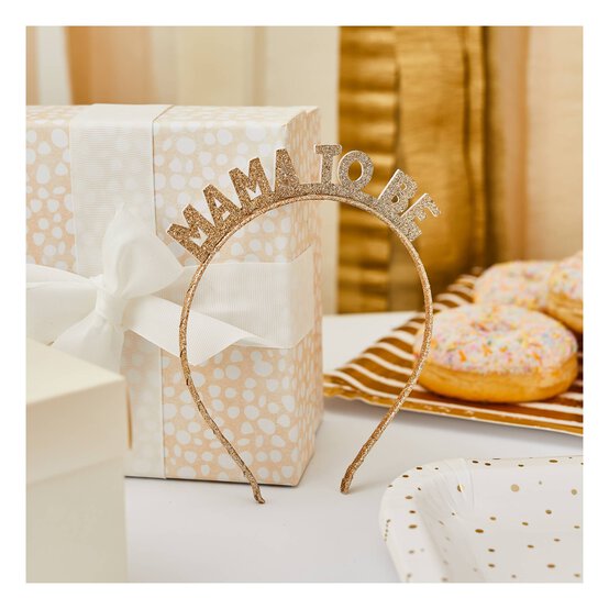 Mama to Be Gold Glitter Headband image number 2