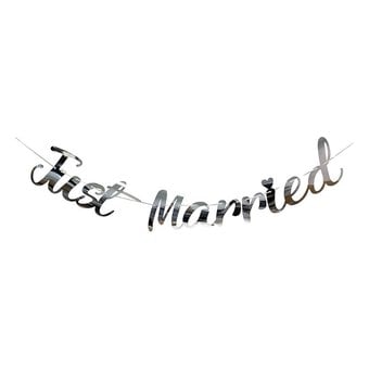 Silver Just Married Bunting 2m
