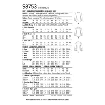 Simplicity Men’s Shirt Sewing Pattern S8753 (34-42)