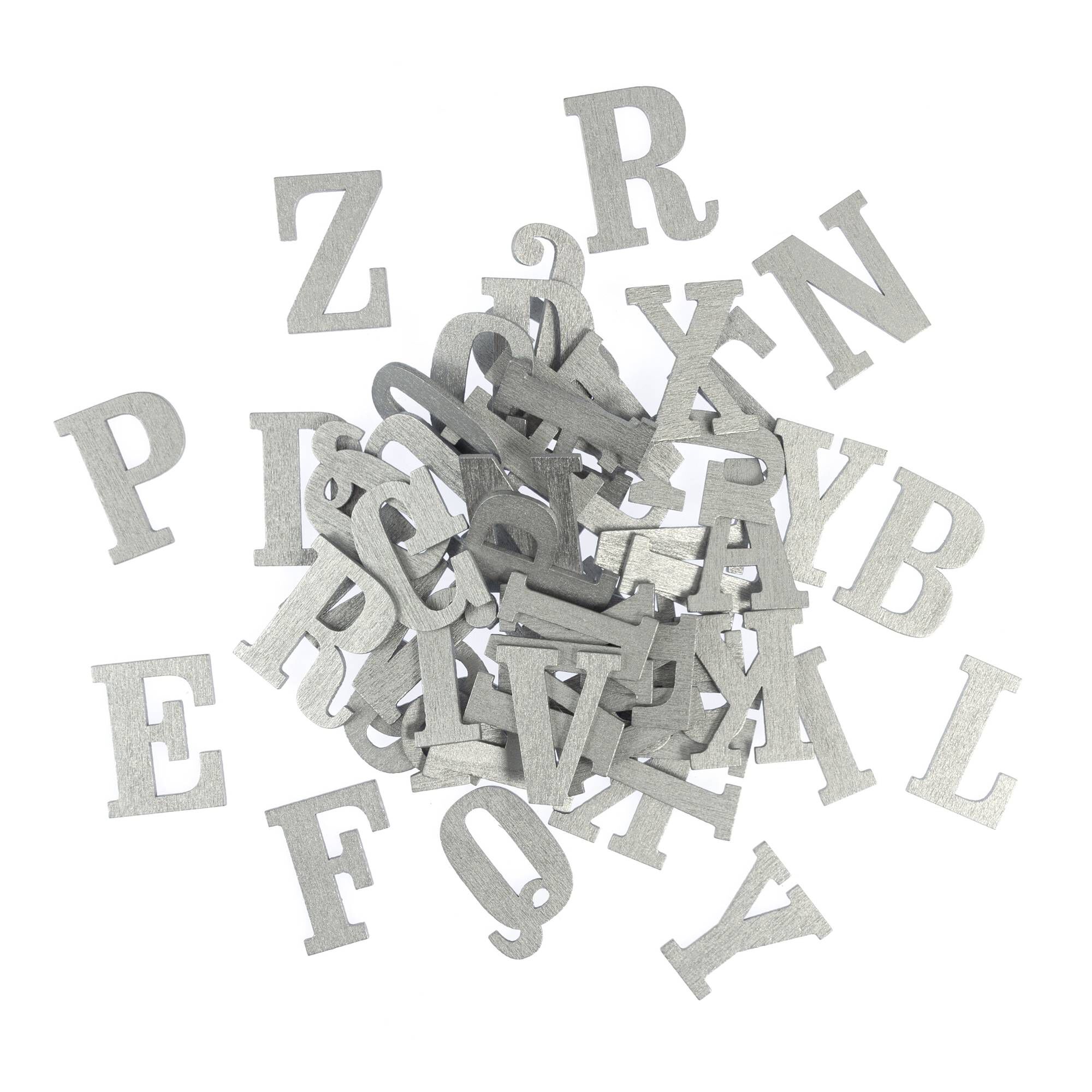 Silver Wooden Letters 52 Pieces | Hobbycraft