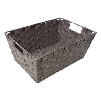 Grey Paper Storage Basket 33cm x 23cm x 14cm