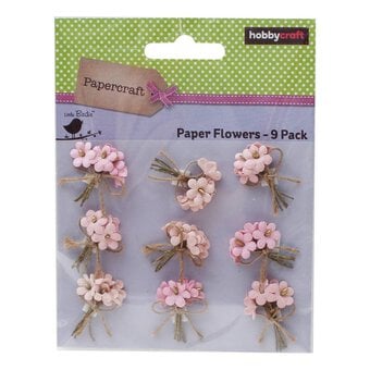 Pink Bouquet Paper Flowers 9 Pack