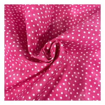 Baby Pink Spotty Cotton Textured Blender Fabric by the Metre