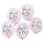 Ginger Ray Oh Baby Pink Confetti Balloons 5 Pack image number 1