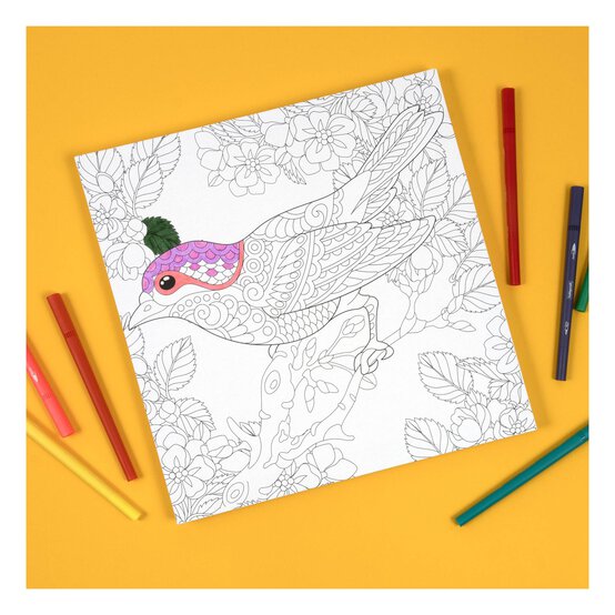 Bird on a Branch Colour-in Canvas image number 2