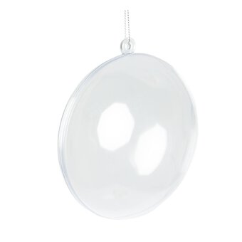 Flat Oval Fillable Plastic Bauble 11cm