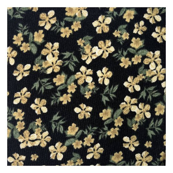 Black and Cream Ditsy Floral Brushed Print Fabric by the Metre image number 2