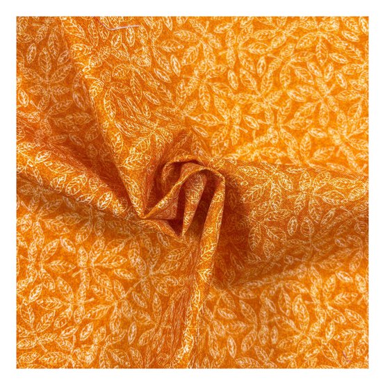 Hearthside Harvest Amber Leaves Cotton Fabric by the Metre image number 1