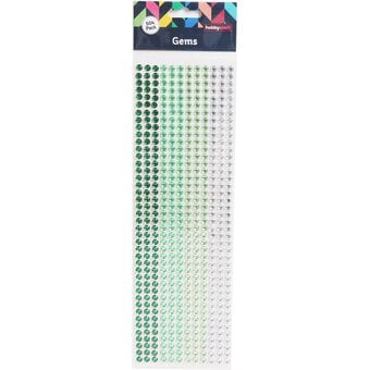 Mixed Green Adhesive Gems 6mm 504 Pack image number 3
