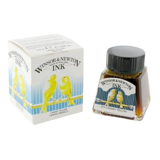 Winsor & Newton Canary Yellow Drawing Ink 14ml image number 1