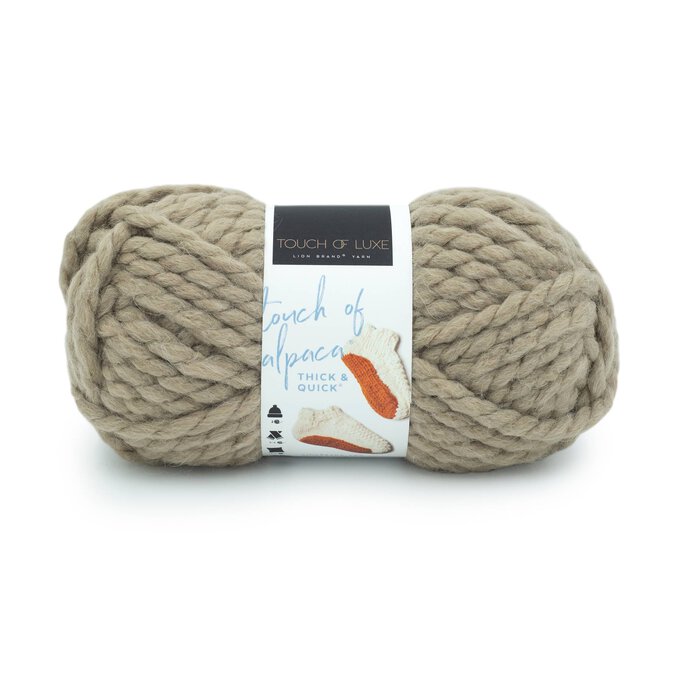 Lion Brand Mushroom Touch of Alpaca Thick & Quick 100g Hobbycraft