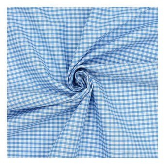 Sky 1/8 Gingham Fabric by the Metre