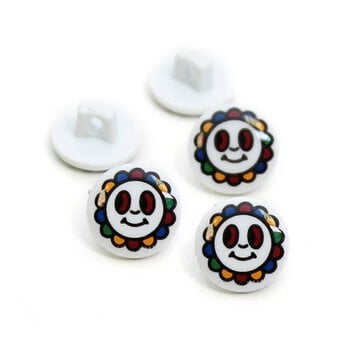 Hemline Smiley Flower Buttons 5 Pack