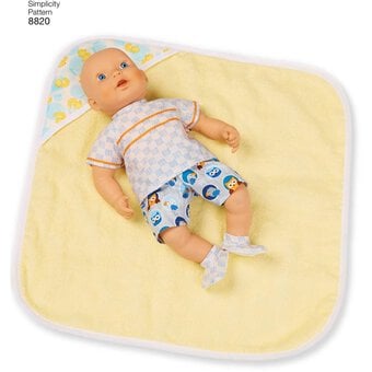 Simplicity Baby Doll Clothes Sewing Pattern 8820 image number 10